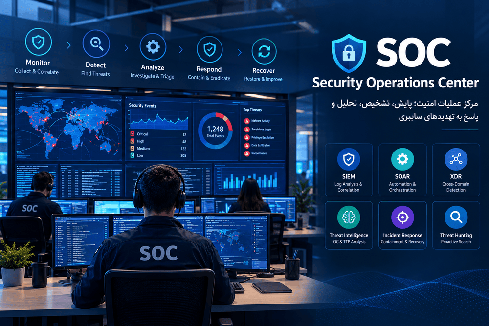 SOC چیست؟ راهنمای جامع Security Operations Center و تیم عملیات امنیت